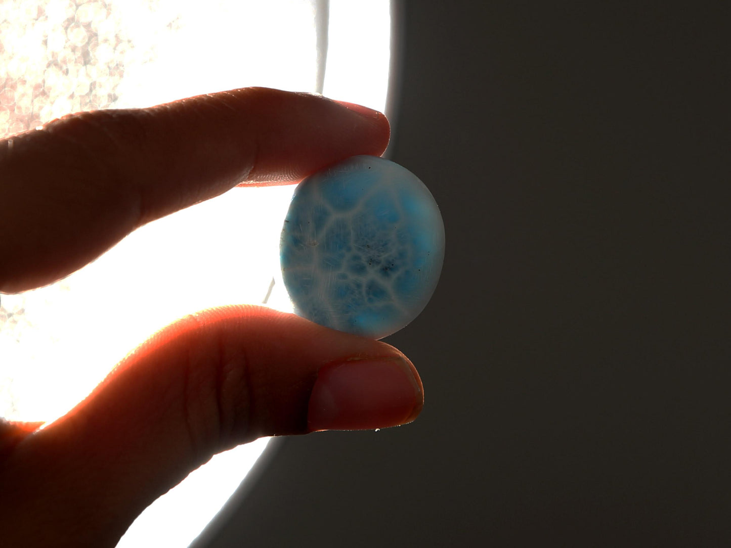 RARE Copper Larimar Stone, AAA Ocean Blue Larimar Cabochon, High grade Larimar Palm Stone, Larimar specimen stone crystal, Christmas gift