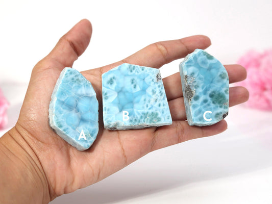 Front-Polished Larimar Slabs, You Pick your larimar slice, Blue crystal slab, Christmas gift