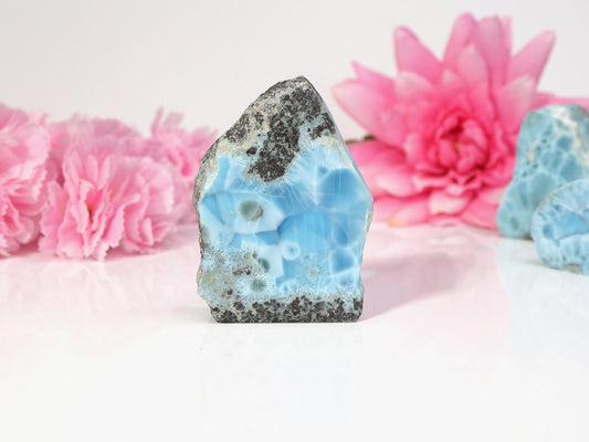 OCEAN Blue Larimar Stone, Semi Polished, Semi Rough Larimar, Raw Larimar Specimen Natural Larimar, Christmas gift