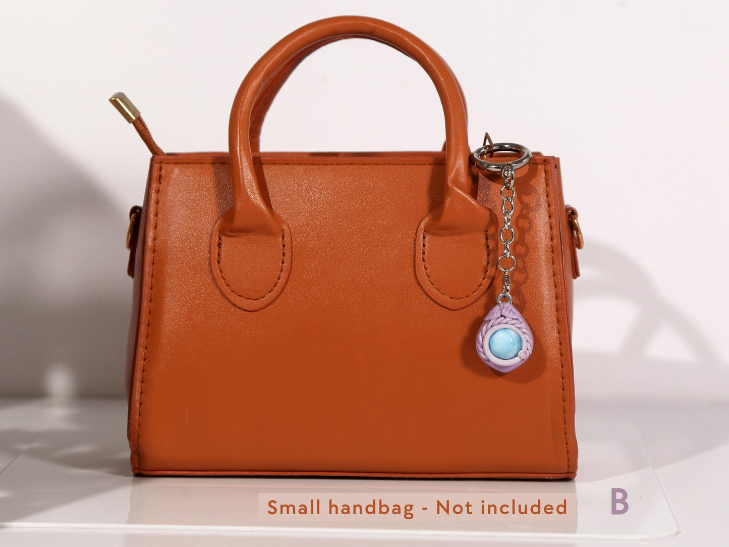 Larimar Crystal Charm for Bag, Handbag, Stone Purse charm, AAA Larimar gift, Blue and Lavender, Christmas gift