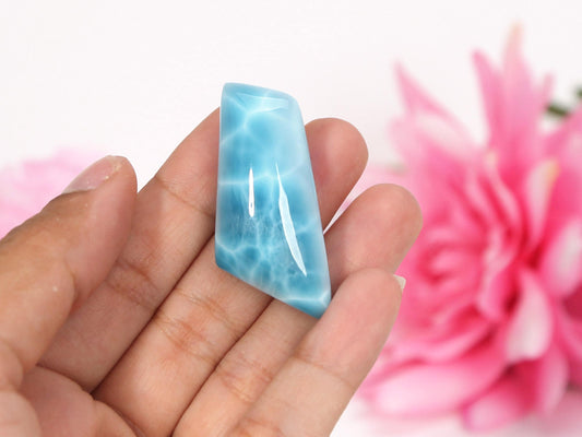 TOP Grade Larimar Stone, AAA Ocean Blue Freeform Larimar Cabochon, Larimar Palm Stone, Larimar specimen stone crystal, Christmas gift