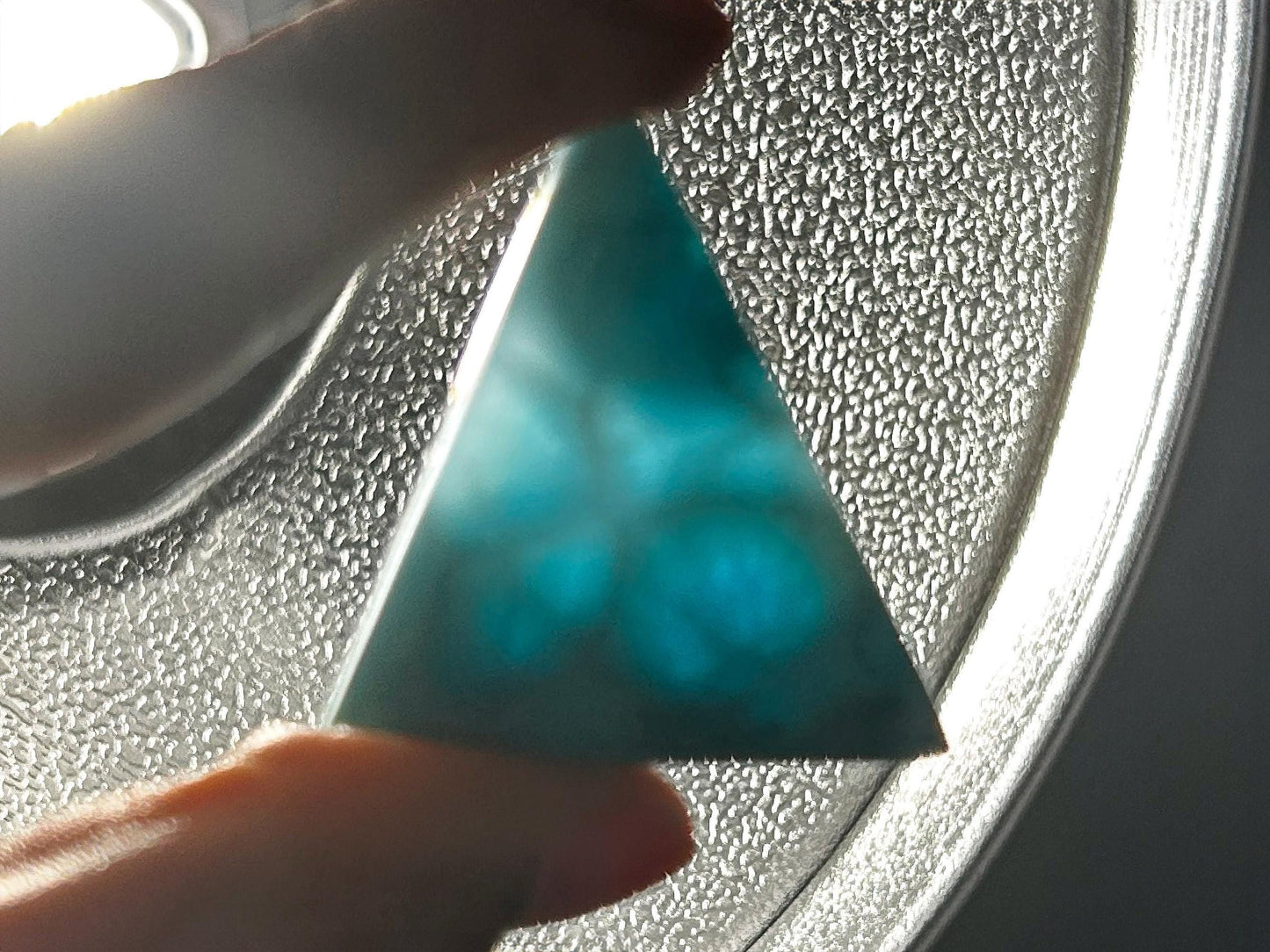 OCEAN BLUE Larimar Stone Triangle, Top Grade Larimar Cabochon, AAA Super Blue Larimar, Christmas gift