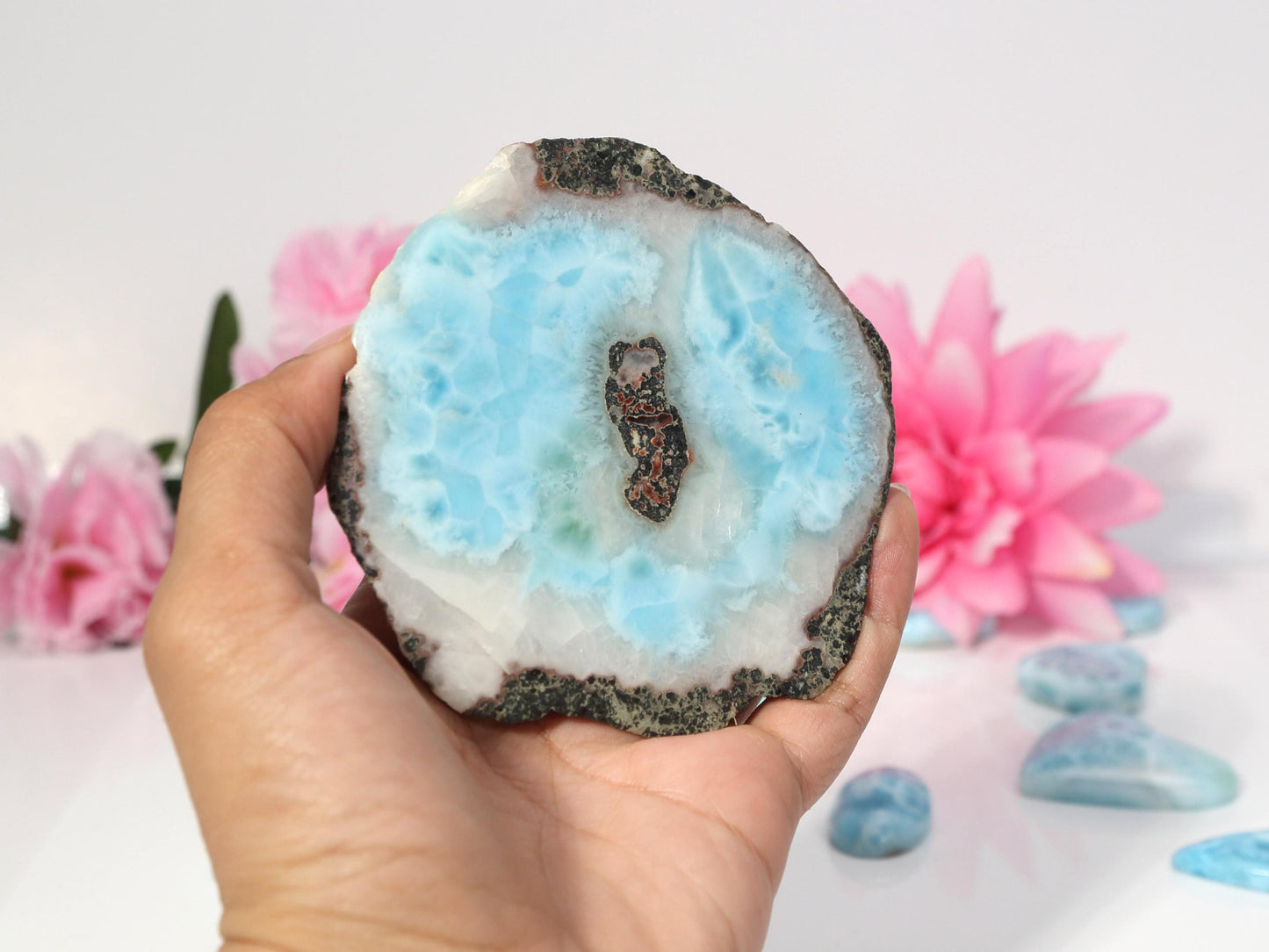 Soft Blue Polished Larimar Stone Slab, Larimar Slice,  Polished Larimar Slab, Larimar Specimen, Christmas gift