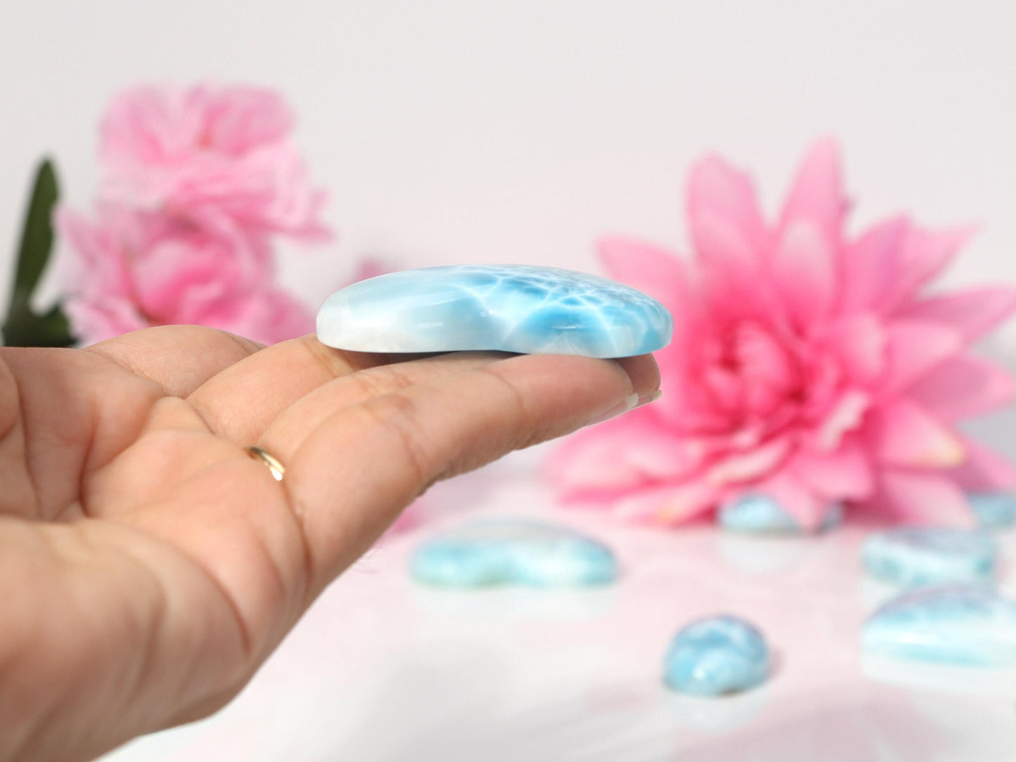 OCEAN BLUE Larimar Heart, AAA Larimar Stone Heart, Larimar Palm Stone, Super Blue Larimar, Christmas gift