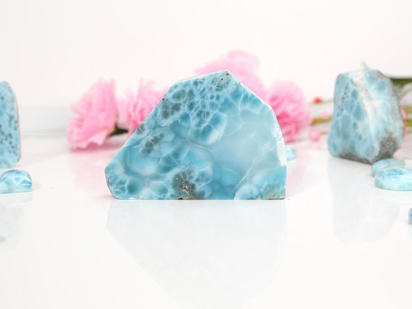 OCEAN BLUE Larimar Stone Slab, Front Polished Blue Larimar, Super Blue Larimar, Christmas gift