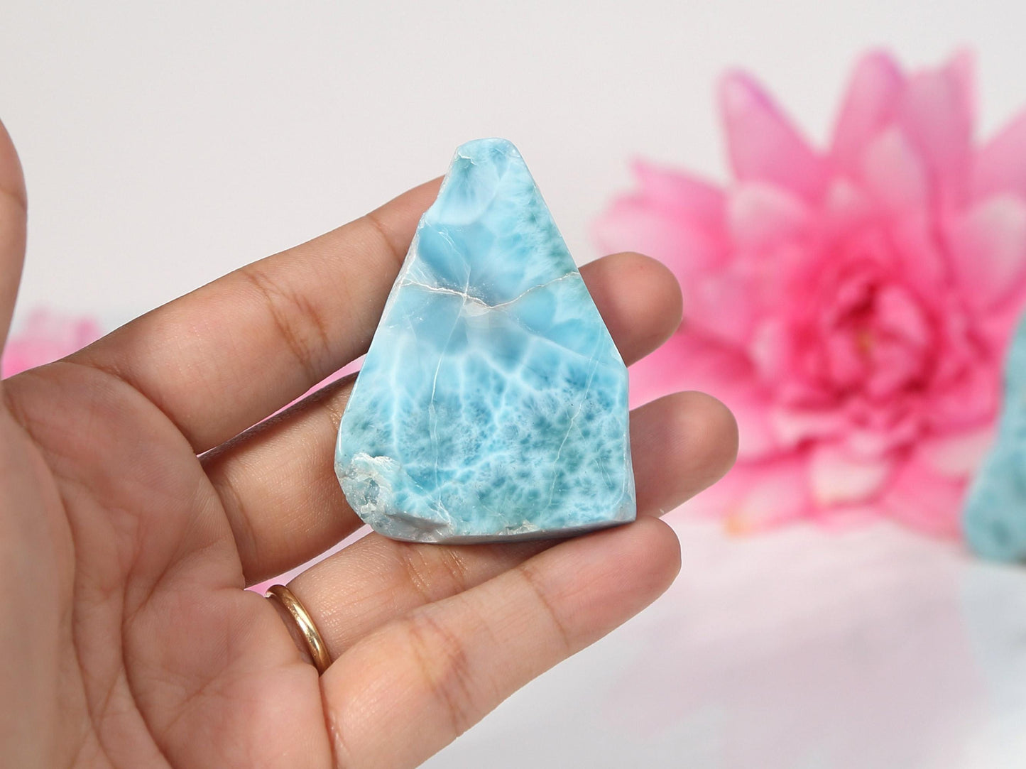 Ocean Blue Polished Larimar Slab, AAA Larimar Slice, Larimar Specimen, Crystal Slab, Christmas gift