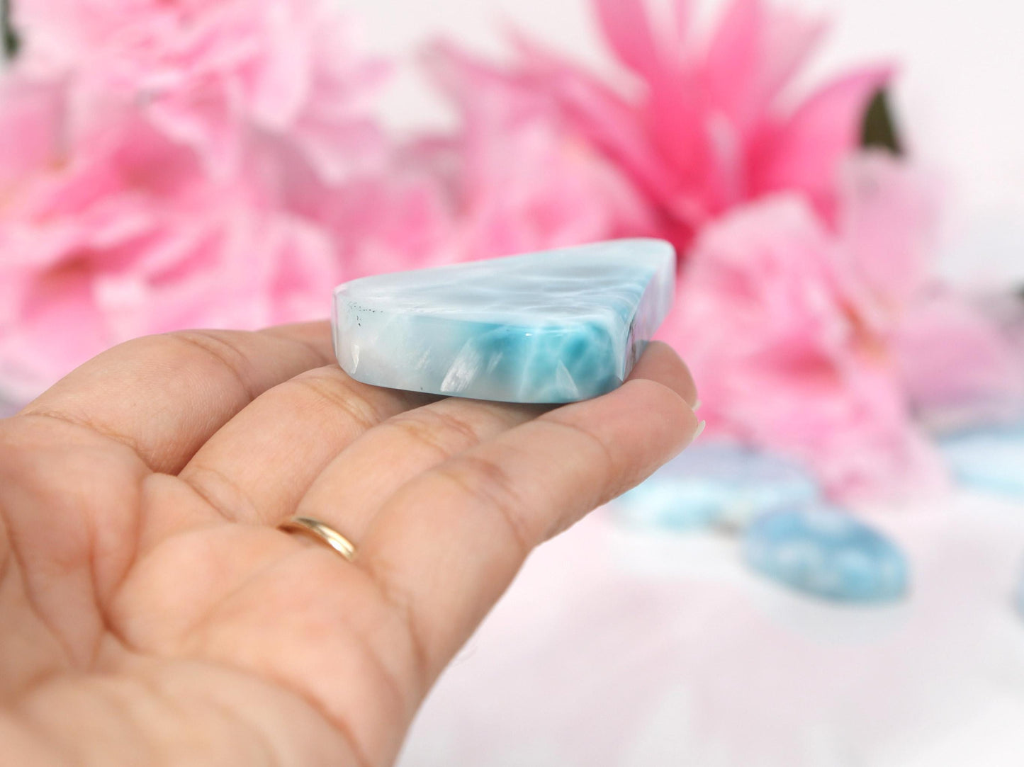 Dalle de pierre Larimar bleu océan AAA, Larimar bleu de qualité supérieure, Larimar bleu exceptionnel, Cadeau de Noël