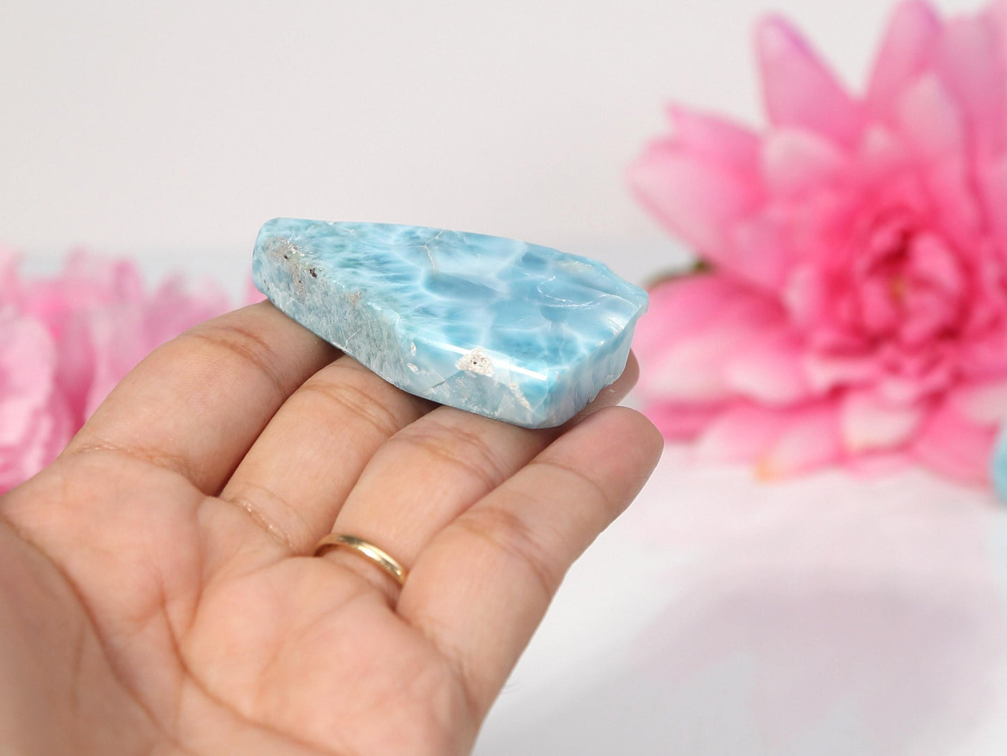 Ocean Blue Polished Larimar Slab, AAA Larimar Slice, Larimar Specimen, Crystal Slab, Christmas gift