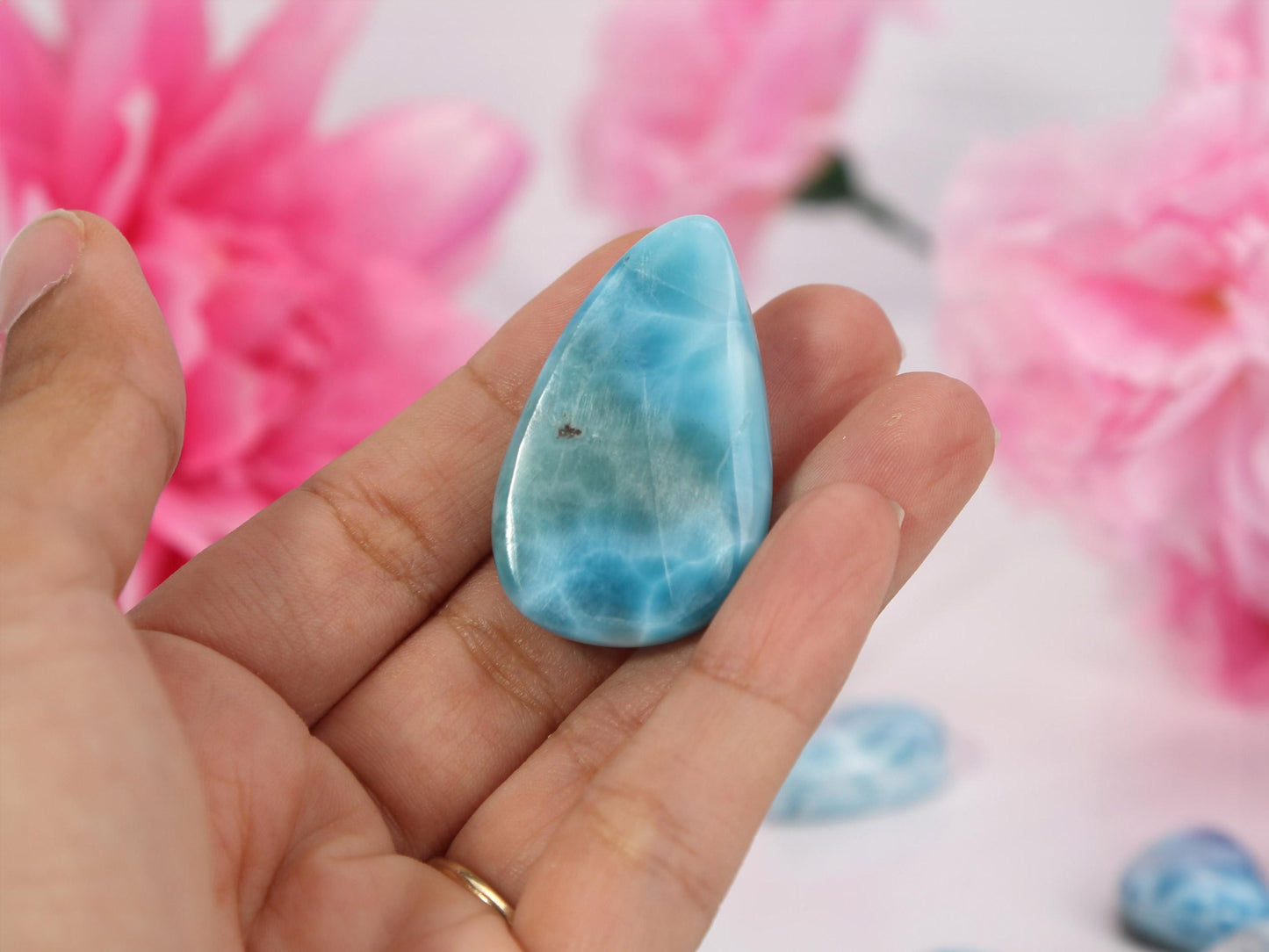 DEEP BLUE Larimar Stone, AAA Freeform Larimar Cabochon, Super Blue Larimar Stone Specimen, Christmas gift