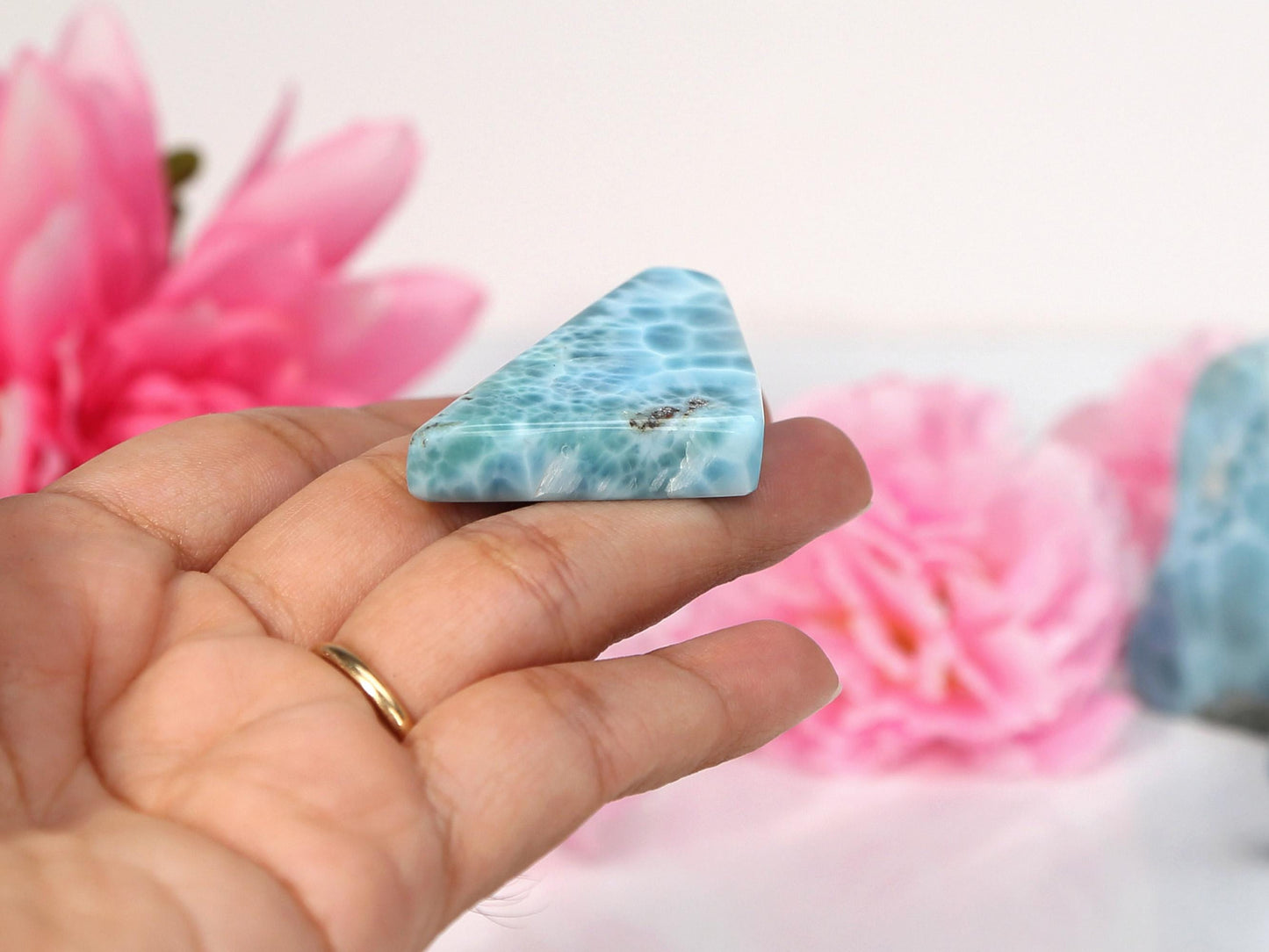 Ocean Blue Polished Larimar Slab, AAA Larimar Slice, Larimar Specimen, Crystal Slab, Christmas gift