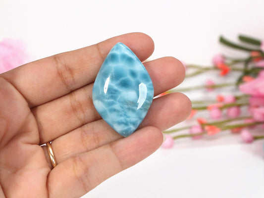 TOP Grade Larimar Stone, AAA Ocean Blue Larimar Cabochon, Larimar Palm Stone, Larimar specimen stone crystal, Christmas gift