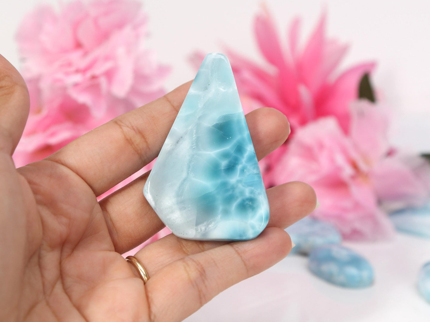 Dalle de pierre Larimar bleu océan AAA, Larimar bleu de qualité supérieure, Larimar bleu exceptionnel, Cadeau de Noël