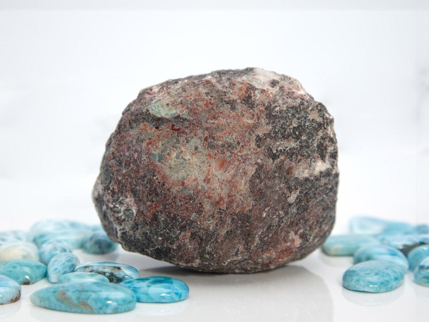 Top Larimar Specimen, Larimar Half Geode-like stone, Turtleback pattern Larimar specimen, Christmas gift