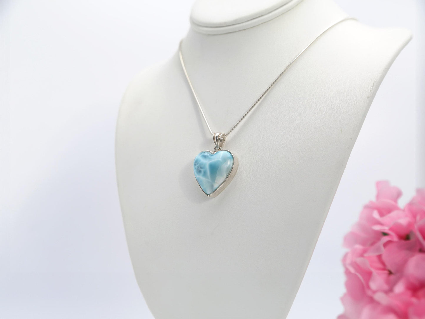 Exquisite Larimar Heart Pendant, Larimar Heart Necklace, AAA Top Grade Larimar Heart, Christmas gift