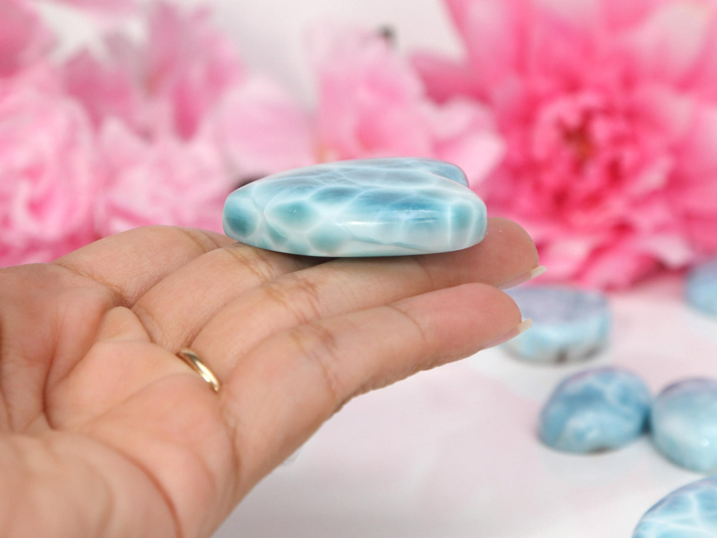 DEEP BLUE Larimar Heart, AAA Larimar Stone Heart, Larimar Palm Stone, Super Blue Larimar, Christmas gift