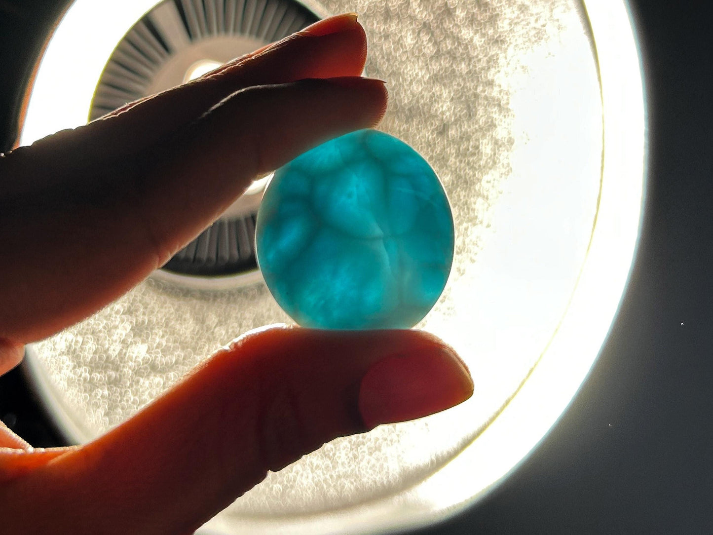 OCEAN BLUE Larimar Stone Cabochon, Top grade AAA Larimar Palm Stone, Larimar specimen, Super Blue semi round Larimar, Oval Larimar,