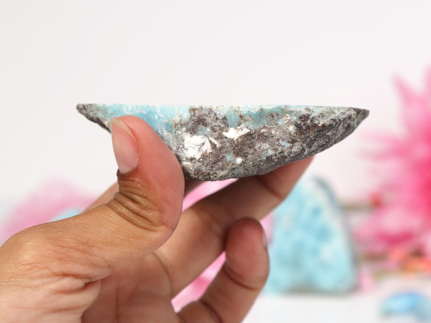 DEEP BLUE Semi-Polished Larimar Stone Slab, Semi Polished Blue Larimar, Super Blue Larimar, Christmas gift