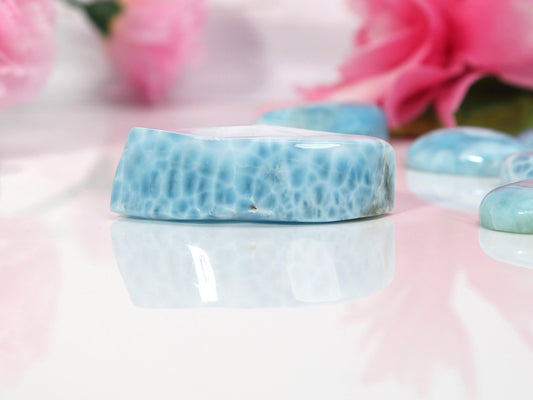 OCEAN-BLUE Larimar Stone Tube, High grade Larimar Specimen Paperweight, Christmas gift