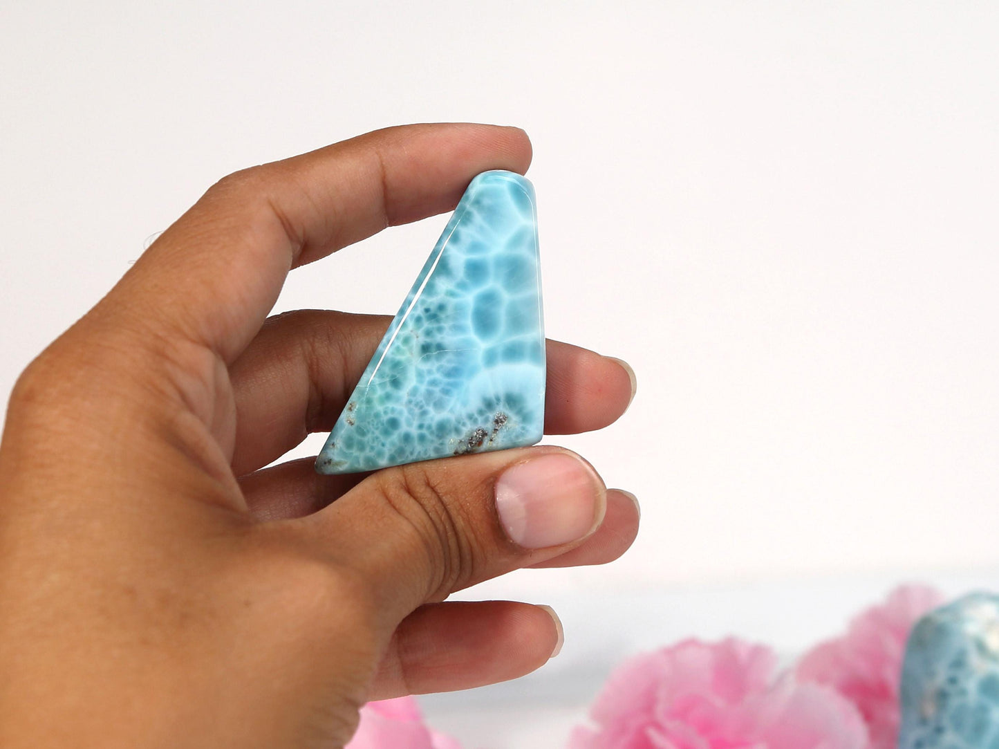 Ocean Blue Polished Larimar Slab, AAA Larimar Slice, Larimar Specimen, Crystal Slab, Christmas gift