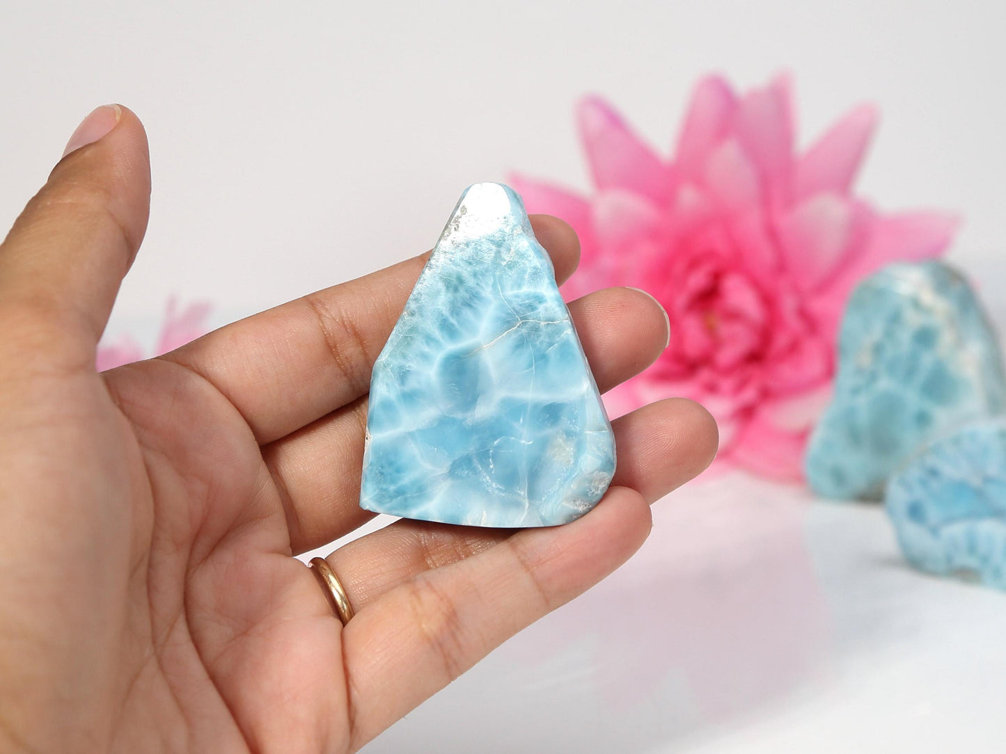 Ocean Blue Polished Larimar Slab, AAA Larimar Slice, Larimar Specimen, Crystal Slab, Christmas gift