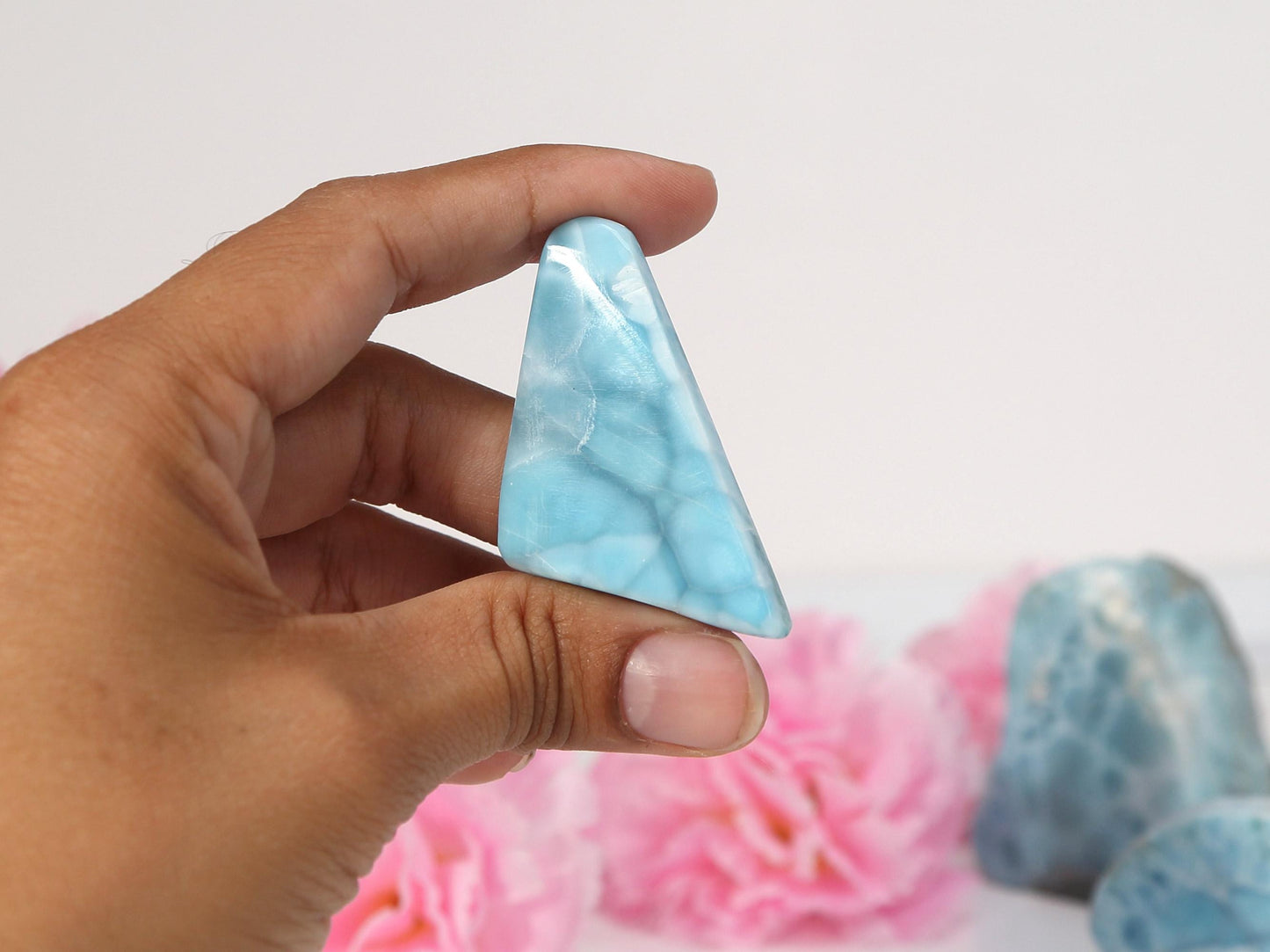 Ocean Blue Polished Larimar Slab, AAA Larimar Slice, Larimar Specimen, Crystal Slab, Christmas gift