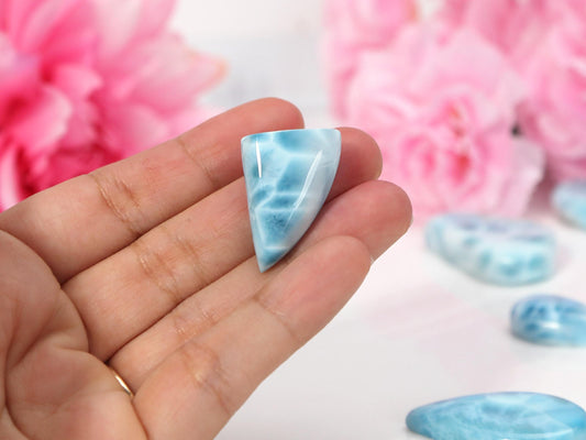 OCEAN BLUE Larimar Tooth Stone, AAA Freeform Larimar Tooth Cabochon, Super Blue Larimar Shark Tooth Specimen, Christmas gift