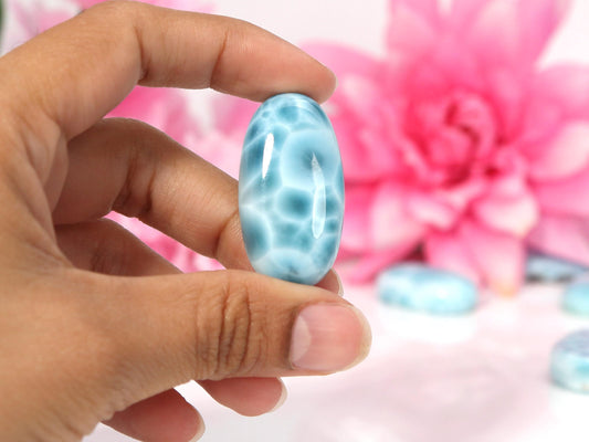 OCEAN BLUE Oval Larimar Stone,  AAA Top Grade Larimar Cabochon,Super Blue Larimar, Christmas gift