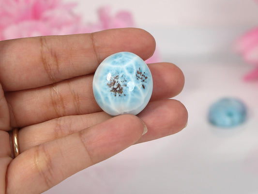 RARE Copper Larimar Stone, AAA Ocean Blue Larimar Cabochon, High grade Larimar Palm Stone, Larimar specimen stone crystal, Christmas gift