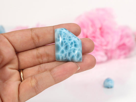 TOP Grade Larimar Stone, AAA Ocean Blue Larimar Cabochon, Freeform Larimar Stone, Larimar specimen stone crystal, Christmas gift