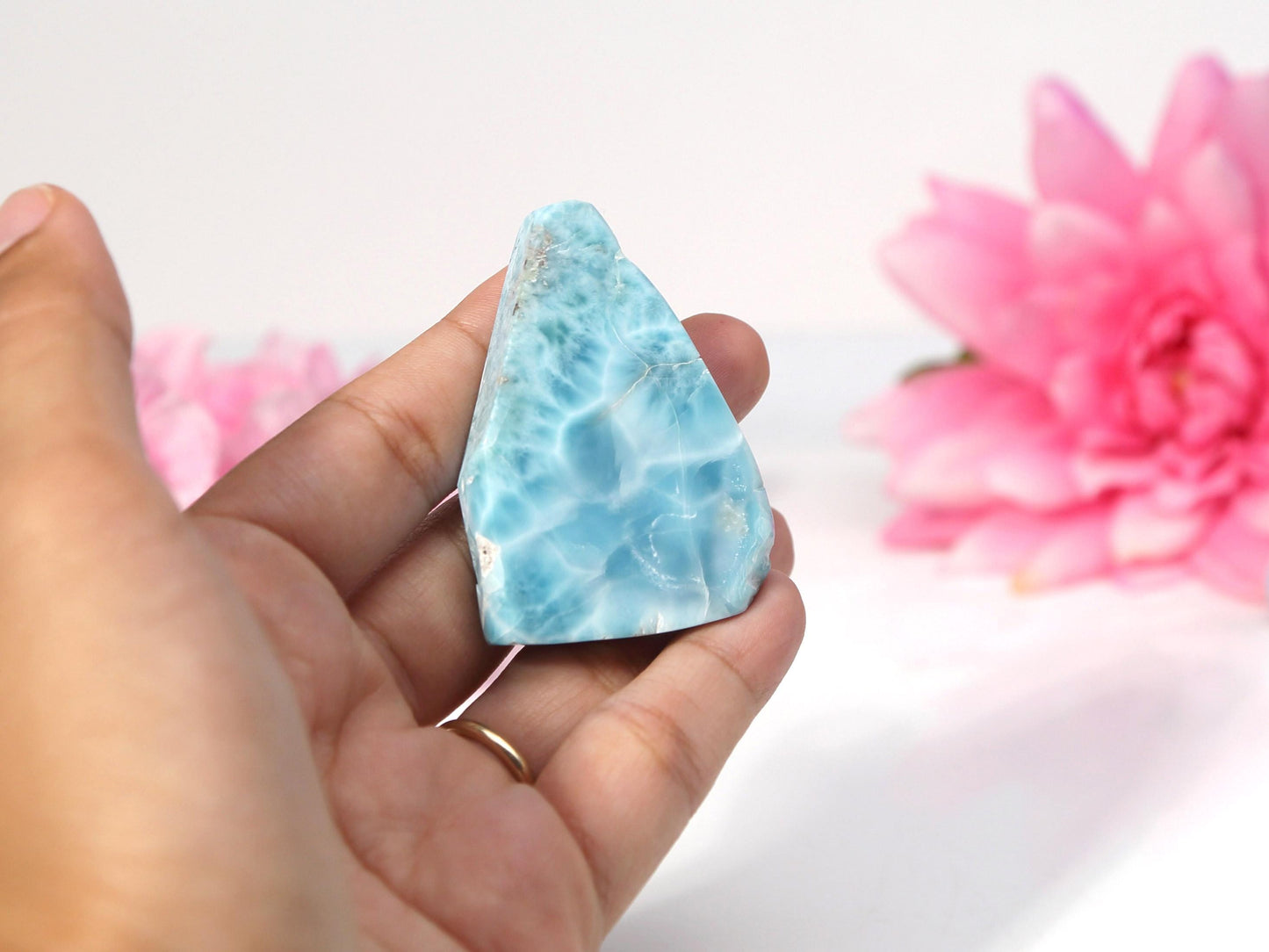 Ocean Blue Polished Larimar Slab, AAA Larimar Slice, Larimar Specimen, Crystal Slab, Christmas gift