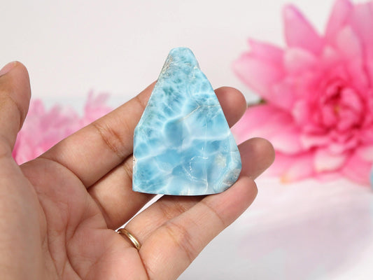 Ocean Blue Polished Larimar Slab, AAA Larimar Slice, Larimar Specimen, Crystal Slab, Christmas gift