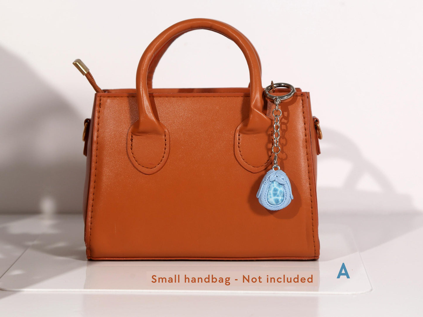 Larimar Crystal Charm for Bag, Handbag, Stone Purse charm, AAA Larimar gift, Blue and Lavender, Christmas gift