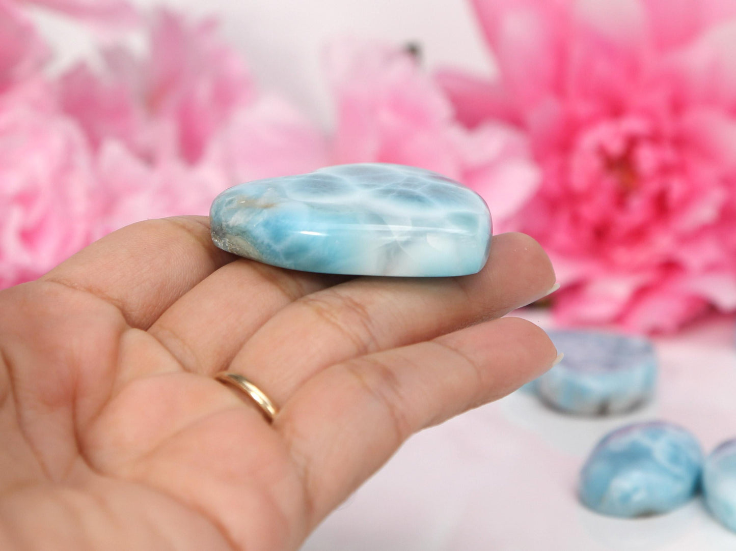 DEEP BLUE Larimar Heart, AAA Larimar Stone Heart, Larimar Palm Stone, Super Blue Larimar, Christmas gift
