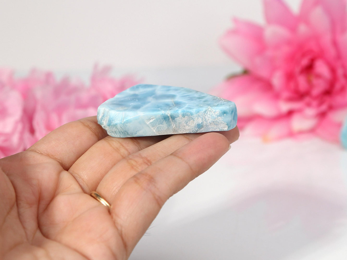 Ocean Blue Polished Larimar Slab, AAA Larimar Slice, Larimar Specimen, Crystal Slab, Christmas gift