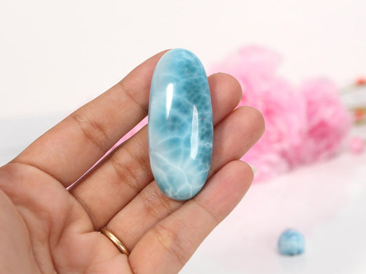 OCEAN BLUE Larimar Stone Cabochon, Top grade AAA Larimar Stone, Larimar specimen, Oval Larimar, Christmas gift