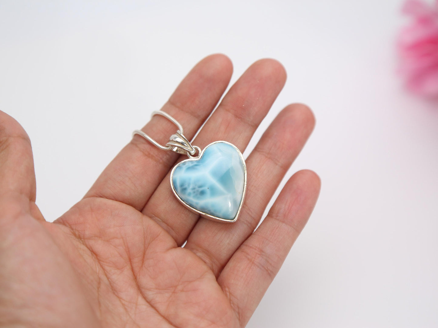Exquisite Larimar Heart Pendant, Larimar Heart Necklace, AAA Top Grade Larimar Heart, Christmas gift