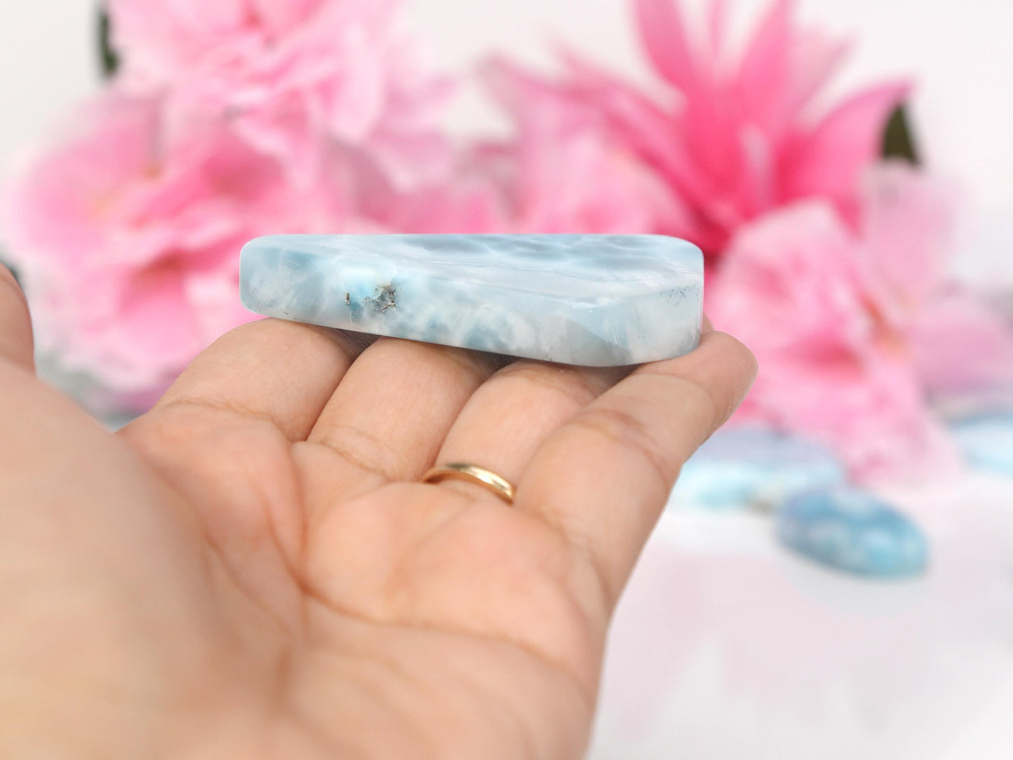 Dalle de pierre Larimar bleu océan AAA, Larimar bleu de qualité supérieure, Larimar bleu exceptionnel, Cadeau de Noël