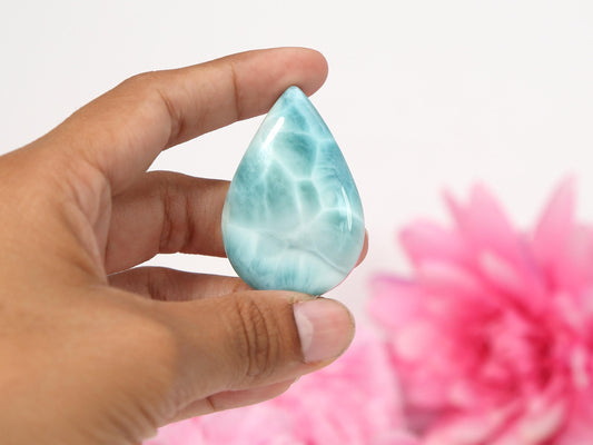 OCEAN BLUE Larimar Stone, High-grade AAA Teardrop Larimar Cabochon, Larimar Stone Specimen, Christmas gift