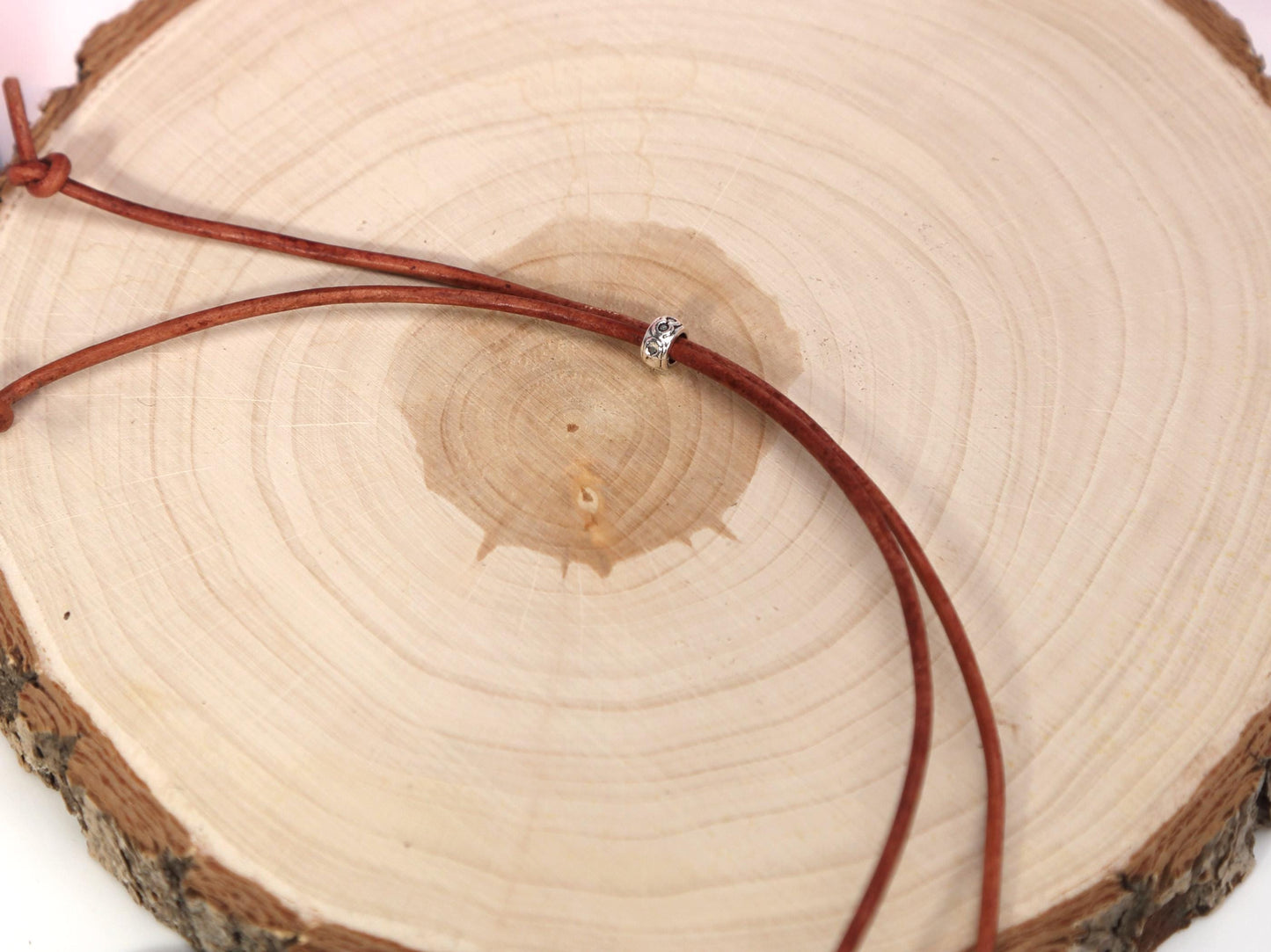 Leather Larimar Stone Pendant, Drilled Larimar, Boho Larimar Pendant Necklace with Leather Cord, Christmas gift