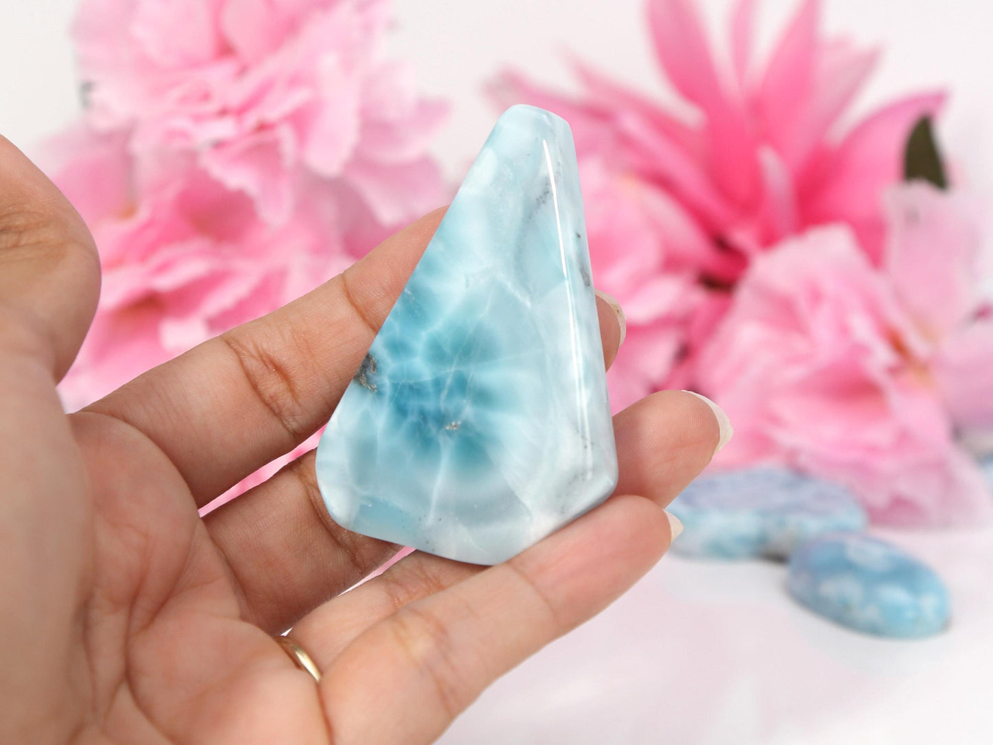 Dalle de pierre Larimar bleu océan AAA, Larimar bleu de qualité supérieure, Larimar bleu exceptionnel, Cadeau de Noël