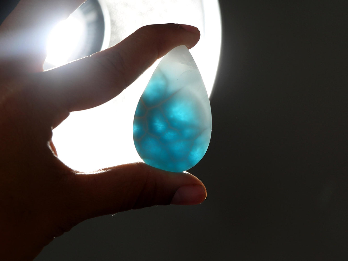 OCEAN BLUE Larimar Stone, AAA Exquisite Teardrop Larimar Cabochon, Super Blue Larimar Palm Stone Specimen, Christmas gift