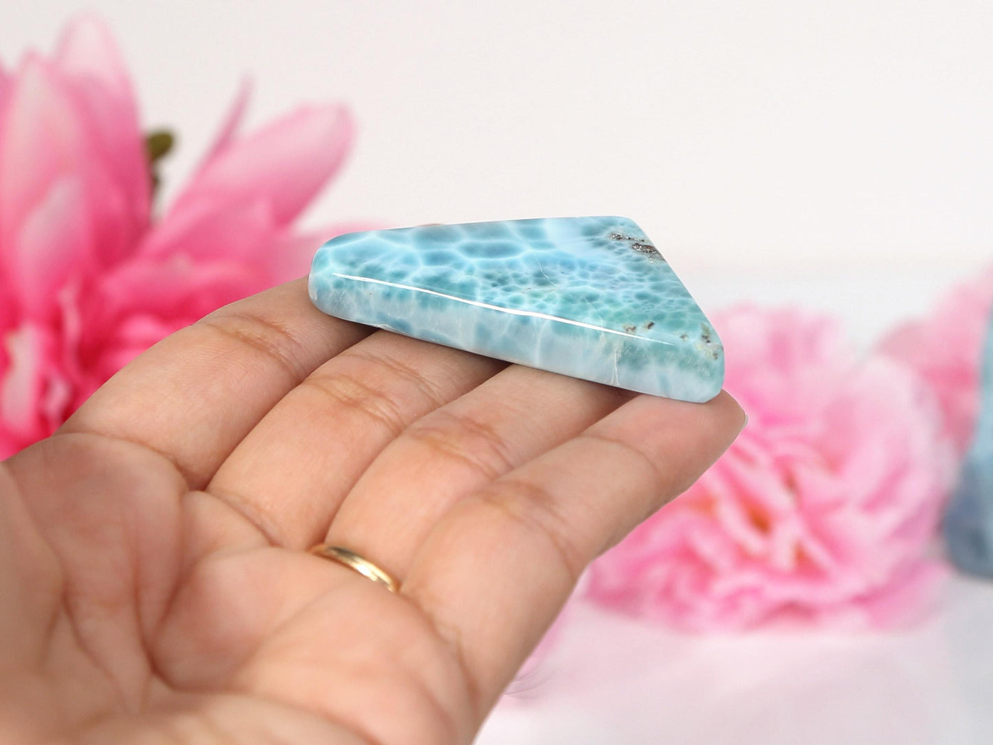 Ocean Blue Polished Larimar Slab, AAA Larimar Slice, Larimar Specimen, Crystal Slab, Christmas gift