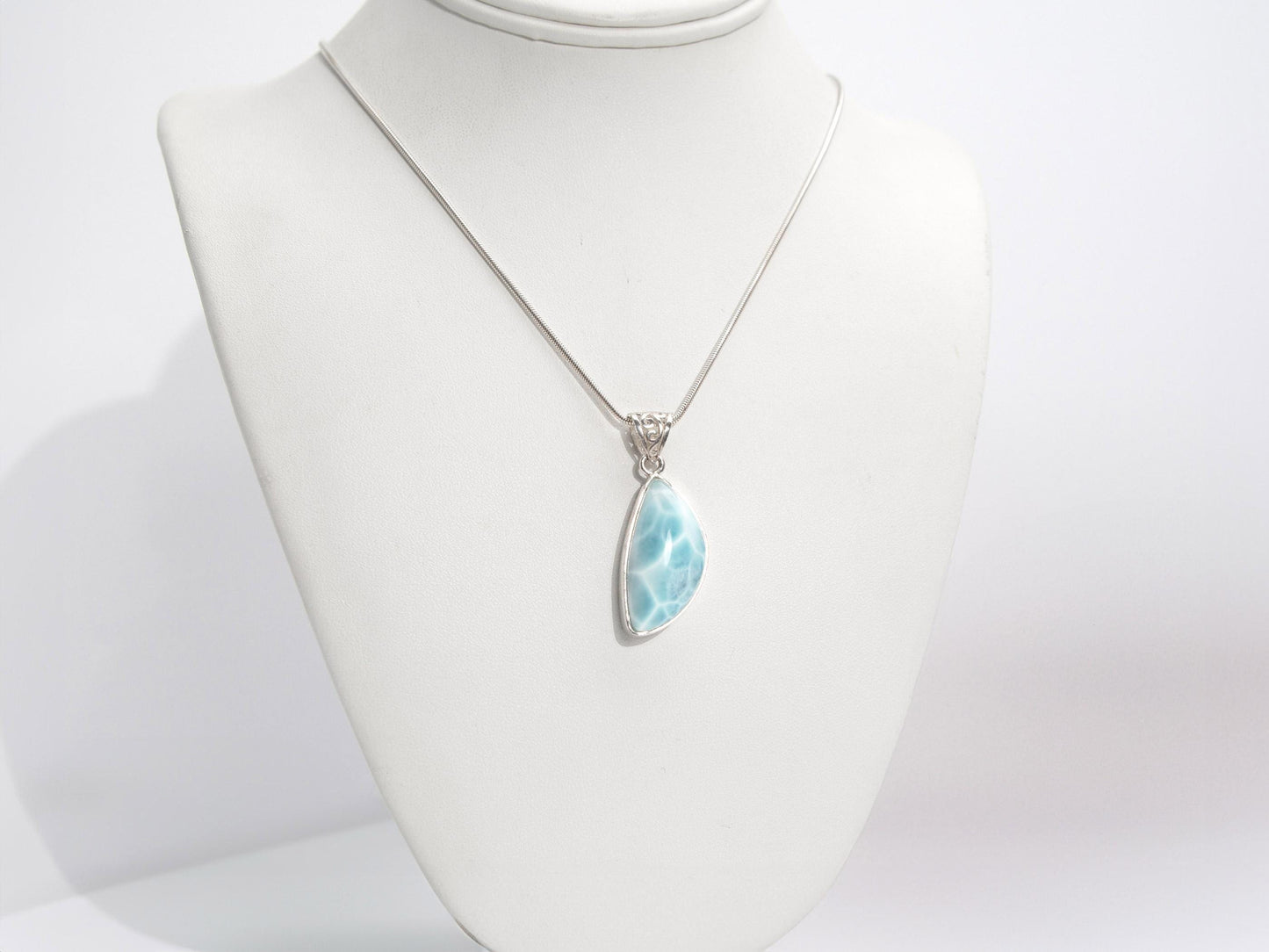 OCEAN BLUE Freeform Larimar Pendant Necklace, Top Grade Larimar Stone Pendant, AAA Larimar jewelry, Christmas gift