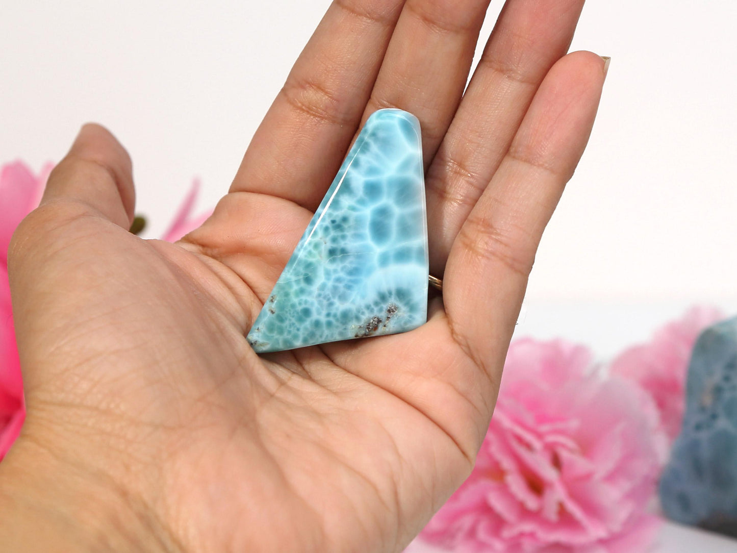 Ocean Blue Polished Larimar Slab, AAA Larimar Slice, Larimar Specimen, Crystal Slab, Christmas gift