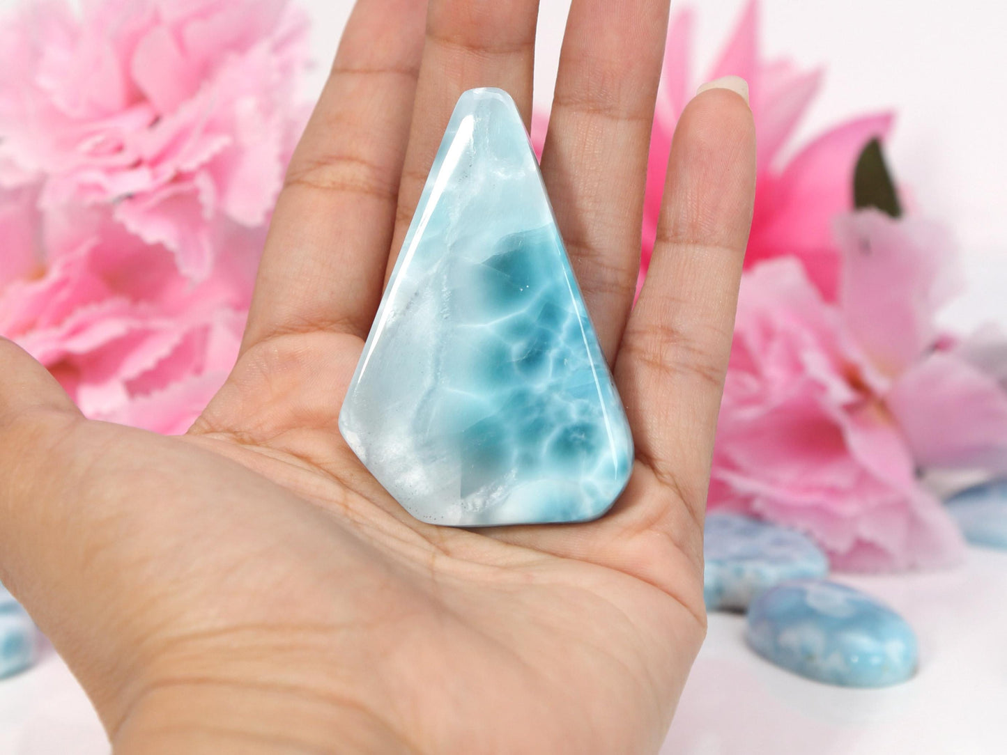 Dalle de pierre Larimar bleu océan AAA, Larimar bleu de qualité supérieure, Larimar bleu exceptionnel, Cadeau de Noël