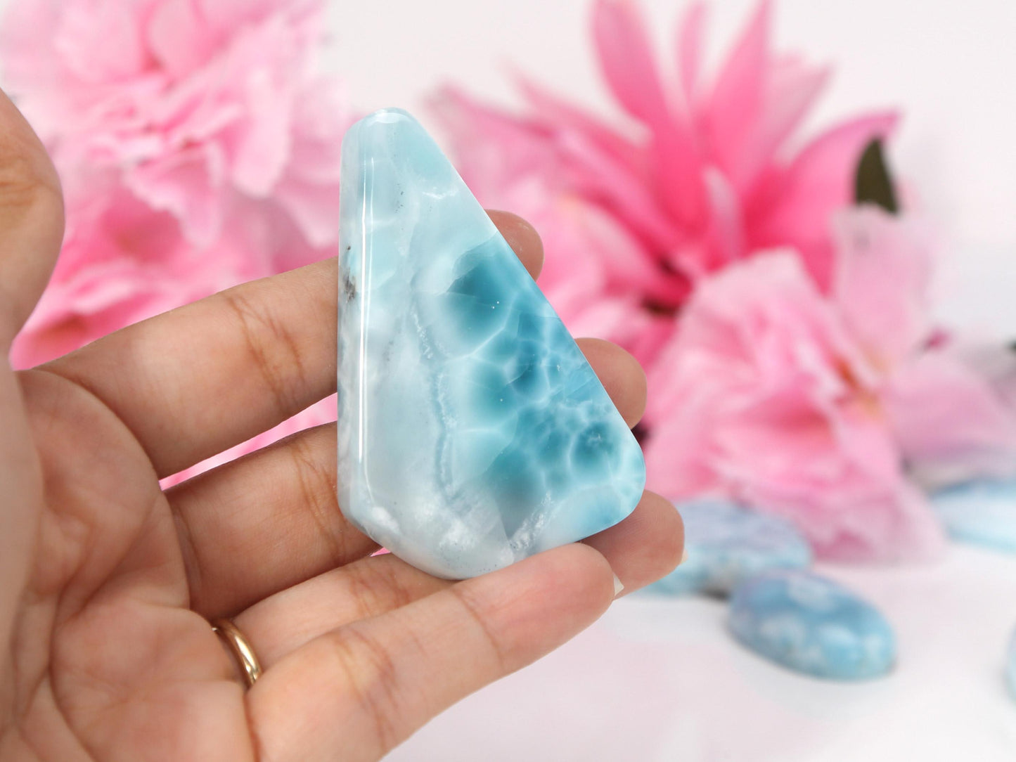 Dalle de pierre Larimar bleu océan AAA, Larimar bleu de qualité supérieure, Larimar bleu exceptionnel, Cadeau de Noël