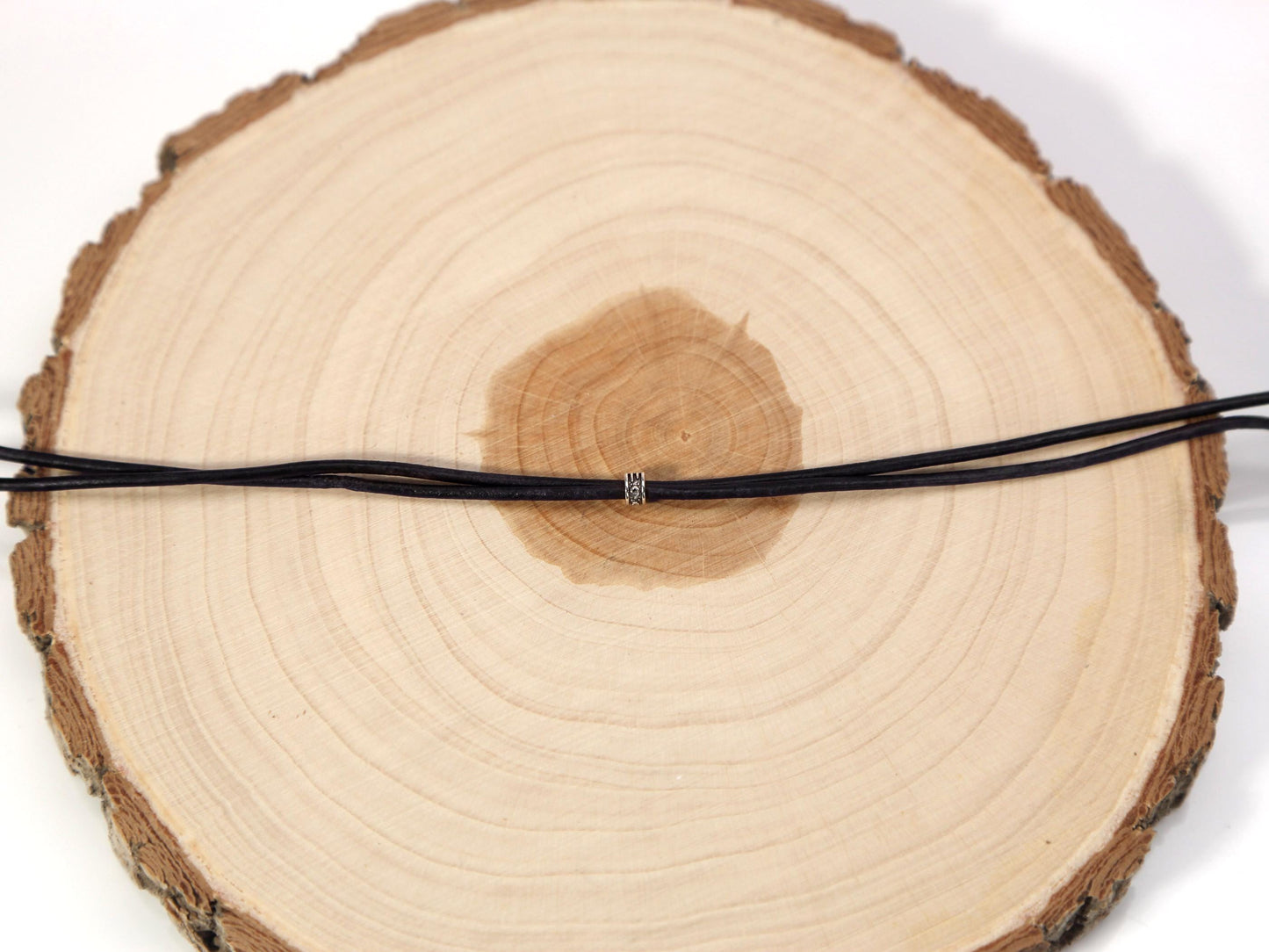 Larimar Stone Pendant: Handmade Polymer Clay Leather Necklace, Christmas gift