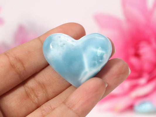 Larimar Heart, AAA Larimar Stone Heart Cabochon, Larimar Palm Stone, Super Blue Larimar crystal, Christmas gift