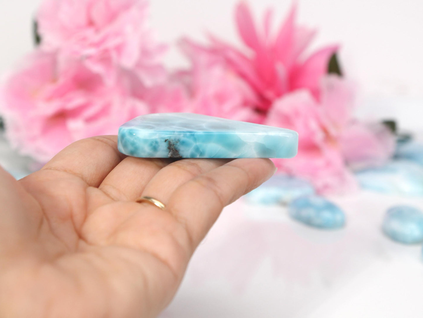 Dalle de pierre Larimar bleu océan AAA, Larimar bleu de qualité supérieure, Larimar bleu exceptionnel, Cadeau de Noël