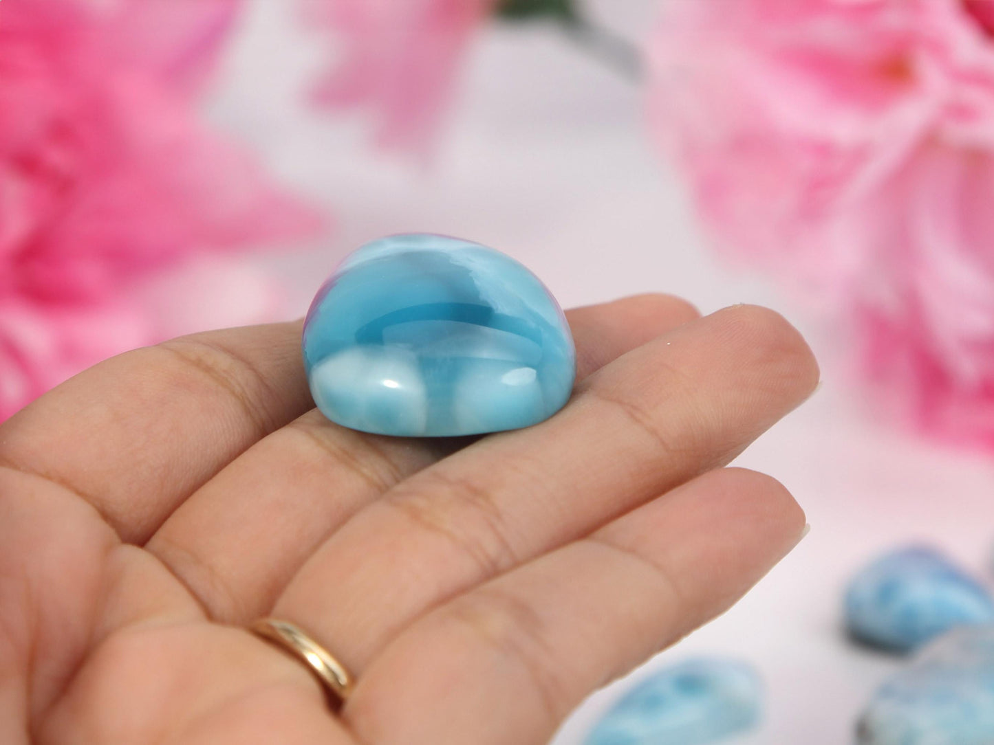 DEEP BLUE Larimar Stone, AAA Freeform Larimar Cabochon, Super Blue Larimar Stone Specimen, Christmas gift